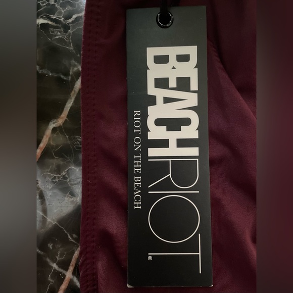 Free People Burgundy Bandeau Bikini Top Swimsuit Size S L Beach Riot Basic Cute - Picture 9 of 10